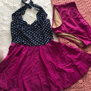 Rey Swimwear swimdress & matching bottoms. Size M